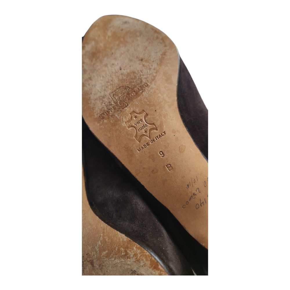 Phyllis Poland Brown Suede Tri-Color Tall Boots Made in‎ Italy 9 B Kitten Heel - Picture 5 of 6
